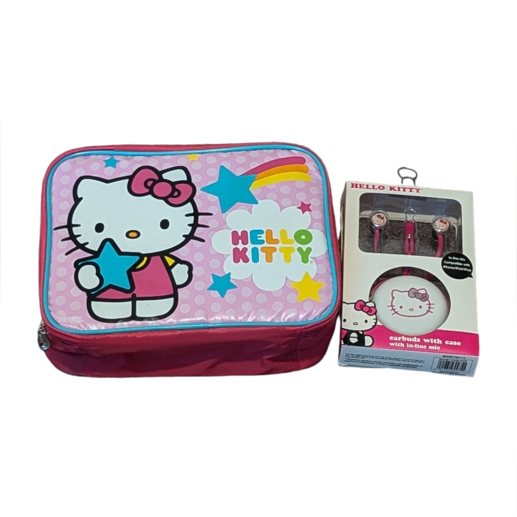 Brand New Thermos Hello Kitty Lunch Box And Hello Kitty Headphones